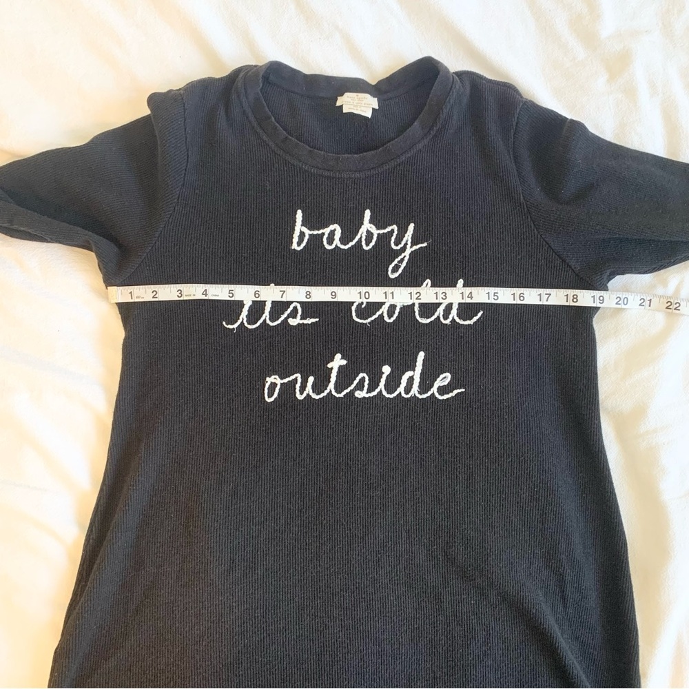 Kate Spade Baby it’s Cold Outside Embroidered Thermal Knit Pajama Sleep Dress - Picture 7 of 8